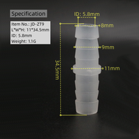 5/16 "9mm tuyau d'air en plastique droit Pp raccord de tuyau connecteur de Tube pour tuyau d'eau réservoir de poissons oxygène accessoires médicaux