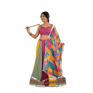 Lehenga Choli de Verano Indio para Mujer, Traje de Novia con Bordado Intenso, Georgette Sintética de Secado Rápido, Diseño de Fiesta, Precio al por Mayor - Product Image 1