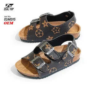 Wholesale Non-Slip Cork Sandals For Kids Baby Outdoor Beach Shoes With Buckle Flat Design