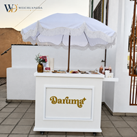 Présentoir de Buffet Mobile Minimaliste Moderne en Fer Forgé Personnalisé avec Logo sur Mesure pour Événements Extérieurs et Traiteur
