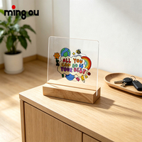 Plaque en acrylique personnalisée avec logo, vente en gros, vierge, pour affichage sur bureau, cadeau, impression UV, souvenir vierge