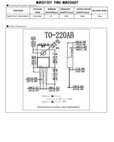 Diodes redresseuses à récupération ultra-rapide MUR2020 MUR2020CT 200V MUR2010CT 100V MUR2015CT 150V MUR2040CT 400V MUR2060CT 600V 20A
