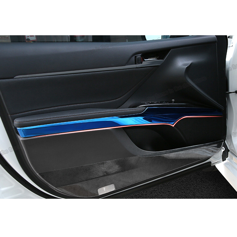 ドアアームレストパネルステッカートリムトヨタ 4RUNNER 2010-20 4x レッド カーボンドアひじ掛け装飾フレーム パーツ 車 カバー カー ファッシ ドアアームレストパネルステッカートリムトヨタ 4RUNNER 2010-20 4x