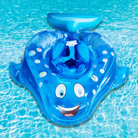 Bouée de piscine gonflable pour enfant avec protection solaire, en PVC écologique certifié EN25649, épaisseur 0,35 mm, tailles S/M/L