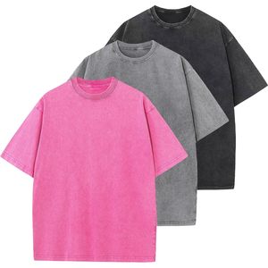 T-shirts en coton pour hommes, coupe oversize unisexe, manches courtes, décontractés, amples, couleur unie, basiques - Product Image 1