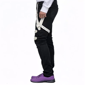 بنطلون جينز أسود للرجال بقصة حذاء طويل موضة الشارع بنطال ترفيهي بنطال جينز مغسول بالأسى للخريف والشتاء والصيف سادة - Product Image 4