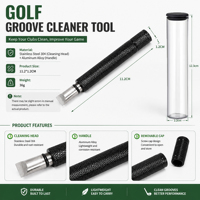 Nettoyeur de rainures de golf en gros en acier inoxydable 5 couleurs – Fourniture en vrac pour affûteur de rainures de clubs de golf – Vente au détail