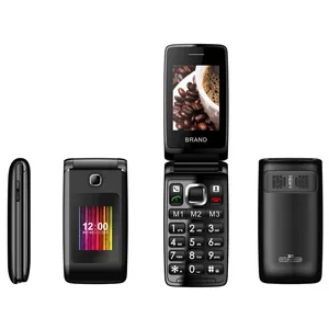 ผลิตภัณฑ์ OEM รุ่น C100G สองซิมการ์ดหน้าจอคู่มาตรฐาน GSM 850/900/1800/1900เมกะเฮิร์ตซ์พลิกโทรศัพท์มือถือ
