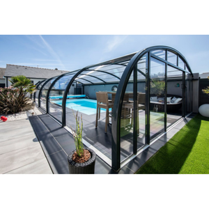 Cubierta Motorizada para Piscina, Cubierta Automática para Piscina de Invierno, Cubierta Solar para Terraza, Cubierta Deslizante y Plegable para Piscina, Cubierta Móvil para Piscina, Invernadero de Cristal - Product Image 6