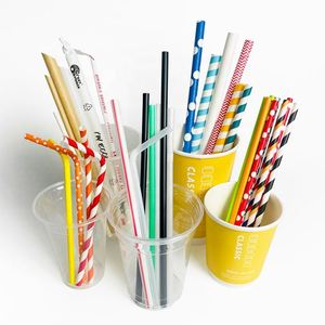 Pailles courtes pliables en papier couleur Bubble Tea pour pailles en plastique transparentes colorées personnalisées - Product Image 3
