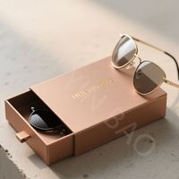 Boîtes d'emballage personnalisées de luxe pour lunettes de soleil, étuis à lentilles de contact, coffrets cadeaux en carton, ensembles de lunettes de soleil VR en cuir, boîtes à lunettes en papier