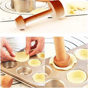 Tarta Tamper Pastelería Tamper Mini Pan Madera Shell Masa Muffin para hacer Muffin, Pecan Pies, Tartas de queso y postres - Product Image 3