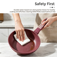 Ensemble de casseroles en granit antiadhésif, aluminium forgé épais compatible avec toutes les plaques de cuisson, logo et emballage personnalisés en usine disponibles