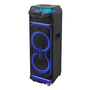 As-828 Dual 10-Inch Portable Outdoor <b>Speaker</b> With Rechargeable Battery And <b>Led</b> Lights For Karaoke Lawn Use - Product Image 1