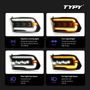 ไฟหน้ารถยนต์ LED รุ่นใหม่ TYPY สำหรับ Dodge RAM รุ่น Ram 1500 ปี 2009-2018 พร้อมไฟสัญญาณ อุปกรณ์ตกแต่งรถยนต์ ไฟวิ่งกลางวัน - Product Image 3