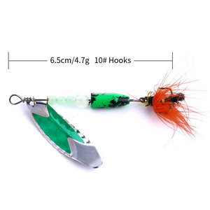 Leurre de pêche à la ligne en métal <span class=keywords><strong>pas</strong></span> <span class=keywords><strong>cher</strong></span>, 5 cm, 6 g, avec hameçon triple à plumes pour la <span class=keywords><strong>truite</strong></span> et le bar - Product Image 4