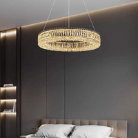 Lustre en cristal K9 en acier inoxydable de luxe, luminaire suspendu moderne pour salon, chambre d'hôtel, restaurant, lampe longue suspendue