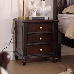<span class=keywords><strong>Lit</strong></span> de style mid-century solide <span class=keywords><strong>avec</strong></span> grande tête de <span class=keywords><strong>lit</strong></span> en bois de noyer, design traditionnel - Product Image 5