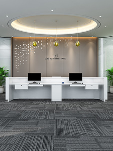 Moderno Conjunto de Mostrador de Recepción y Caja Registradora de Madera con Diseño Lacado para Uso en Hoteles y Centros Comerciales - Product Image 4