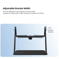 Support de bureau universel rotatif à 360° Topmeijia SJ-ZM07 en métal pour projecteur, longueur réglable 22-27 cm, pour projecteur XGIMI