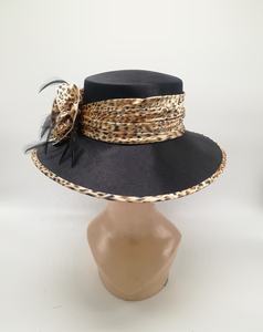Sombrero de fieltro satinado endurecido para mujer, sombrero elegante para fiesta o iglesia, a la moda, ala ancha, Real Club, Patricio - Product Image 2
