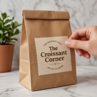Autocollant personnalisé imprimé holographique durable réutilisable résistant à l'huile avec logo pour boulangerie, livraison de repas, plats à emporter, pain, pizza, gâteau, sushi, collation