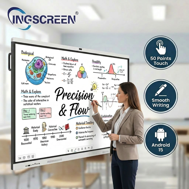INGSCREEN 86 Inch Infrared Touch Interactive Smart Board with Zero Bonding Technology and Eye Protection for University Lecture