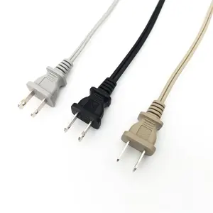 Power 2 Pin Plug Cord High Quality American Approved Flat Wire Power Cable 2 Pin Plug Lamp Power Cord