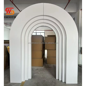 ฉากหลังงานแต่งงานทันสมัยแบบเรียบหรู ผนังอะคริลิคสีขาวทรงสี่เหลี่ยม ทนทาน หรูหรา - Product Image 5