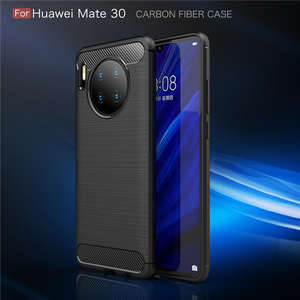Funda trasera de TPU suave a prueba de golpes cepillado con patrón de fibra de carbono <span class=keywords><strong>para</strong></span> Hua Wei Mate 30 - Product Image 4