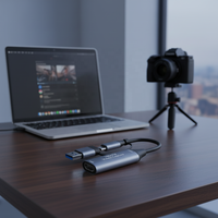 Tarjeta de Captura de Video 4K a USB Tipo-C - 1080P 60FPS de Aleación de Aluminio para Juegos, Transmisión en Vivo, OBS y Xbox, Gris