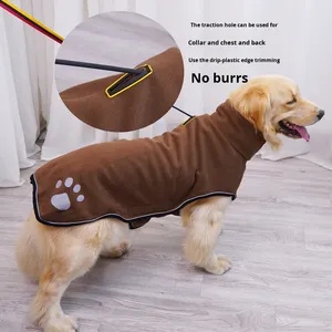 Chaleco Impermeable de Polar para Perros Grandes, Abrigo Cálido para Mascotas, Ropa de Invierno para Exteriores, Diseño sin Cordones, Ajuste Ajustable en el Pecho - Product Image 2