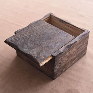 Wholesale Custom Square <b>Sliding</b> Lid Natural Wooden Box <b>Small</b> Jewelry Storage Box - Product Image 2