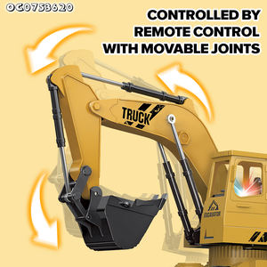 Vente en gros de joints mobiles 5 canaux Rc Engineering Vehicle Truck 1:16 Scale Remote Control Digger Excavator Toy avec lumière - Product Image 4