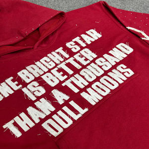 Sudadera con Capucha de Alta Calidad, 100% Algodón, Talla Grande, Bordada con Logotipo Personalizado, Brillante, con Diamantes de Imitación, Pedrería Colorida, 500 - Product Image 3