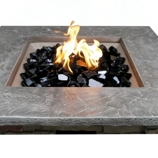 Modern Black Glass Rocks for Gas Fire Pits-Portable