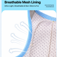 Harnais de luxe respirant et imperméable pour chat et chien, avec logo personnalisé, sans traction, réfléchissant, en maille douce, avec sac à dos – Vente en gros