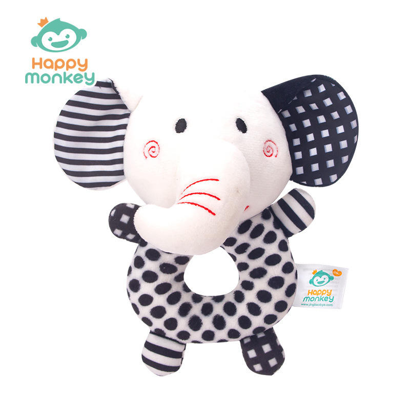 Manivelle ronde noir et blanc-éléphant