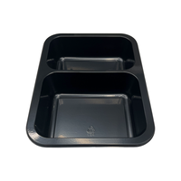 Récipient alimentaire en plastique scellable CPET plateau de repas double plateau de nourriture en plastique CPET ouvrable pour les plats préparés