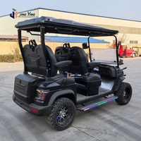 Voiturette de golf électrique tout-terrain 4 places avec panneau solaire et batterie au lithium, chariot de golf tout-terrain durable pour la vente en gros