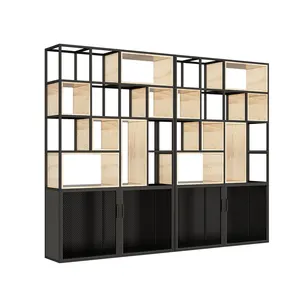 Divisor de estante industrial para estante, móveis modernos de tela de ferro com 6 andares, prateleira de metal para móveis de escritório