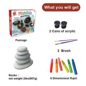 Unisex DIY <span class=keywords><strong>Mandara</strong></span> Rocks Kit de pintura a base de agua Kid-Friendly PC Creatividad Artesanía Edad 2-4 años OEM Rock Fun - Product Image 4