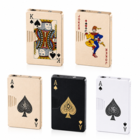 Briquet torche à jet de butane rechargeable coupe-vent avec motif carte de poker