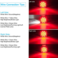 Nouveau Kit d'éclairage de remorque LED étanche lampes de camion à arrêt/virage/queue carré rouge/ambre feux de position d'aile latérale 3ème barre lumineuse d'identification de frein