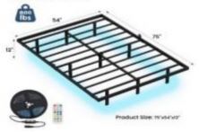 Iron <b>Metal</b> Durable Foldable Adjustable <b>Platform</b> <b>Bed</b> <b>Frame</b> Queen Size Modern Design for Bedroom School Apartment Hotel Hospital - Product Image 3