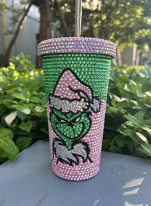 Vasos de Acero Inoxidable de 17 oz con Pedrería Brillante de <span class=keywords><strong>Grinch</strong></span>, Vasos con Pedrería de <span class=keywords><strong>Grinch</strong></span> para Regalos de <span class=keywords><strong>Navidad</strong></span> - Product Image 6
