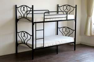 Двуспальная двухъярусная кровать в американском стиле, общежитие с металлической рамой, черная двухъярусная кровать - Product Image 3