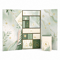 Boîte de rangement de calendrier de l'avent recyclable de qualité supérieure, compte à rebours de Noël, 24 compartiments, emballage cadeau en carton, emballage durable pour Noël