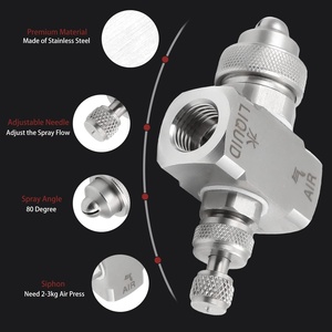 Mới 304 thép không gỉ không khí phun vòi phun nữ chủ đề phun sương 80 độ Siphon <span class=keywords><strong>fan</strong></span>-hình dạng phun tip làm sạch các bộ phận thiết bị - Product Image 5