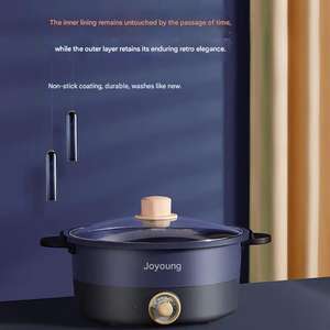 Casserole <span class=keywords><strong>électrique</strong></span> multi-niveaux, <span class=keywords><strong>mijoteuse</strong></span>, 1200W, haute puissance, 3L, <span class=keywords><strong>grande</strong></span> <span class=keywords><strong>capacité</strong></span>, contrôle numérique, corps en fonte, revêtement antiadhésif - Product Image 4